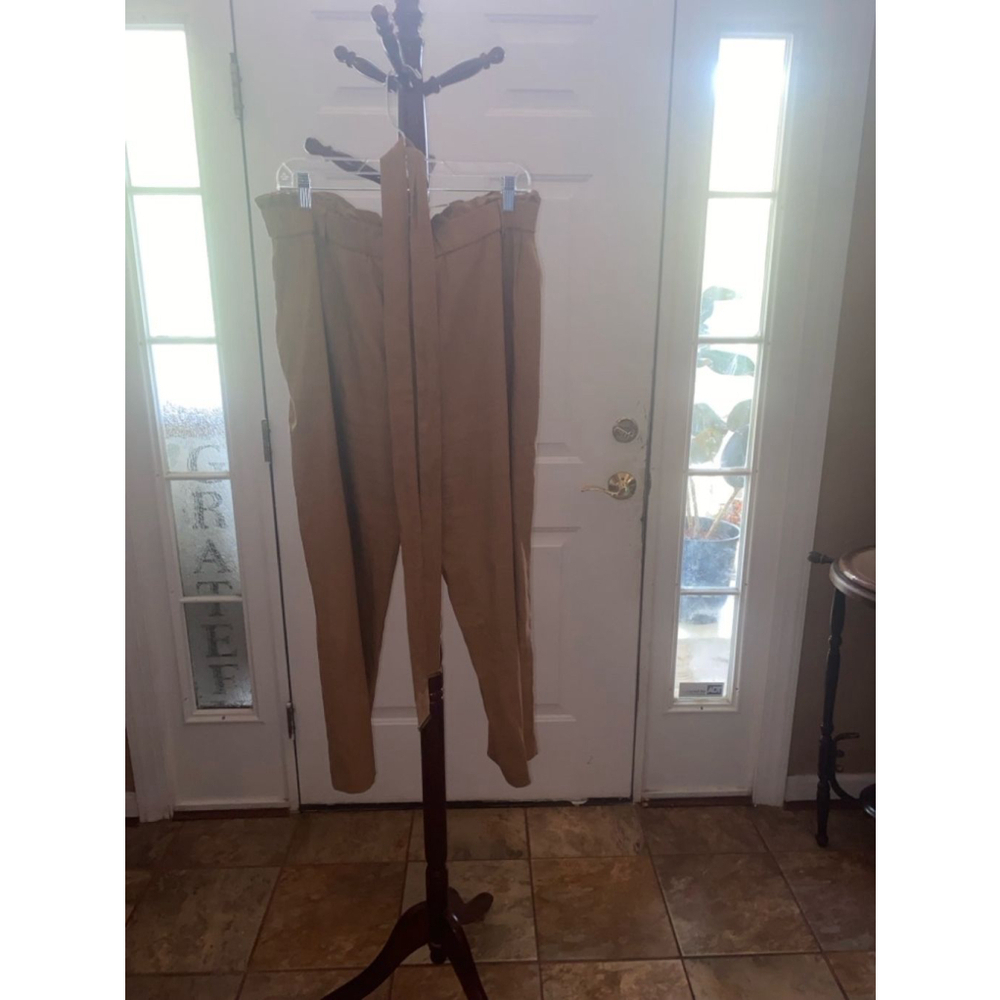 Calvin Klein Women's Brown Linen Blend Pants Size L